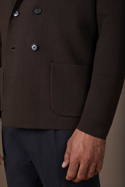 Men's single-breasted cardigan in 100% cotton Milano Point knit regular fit