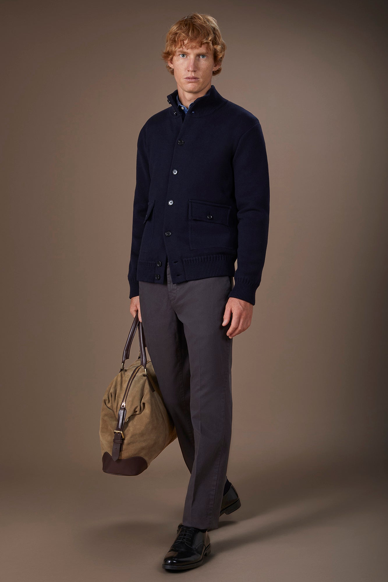 Men's regular fit 100% cotton Milano Point knit jacket