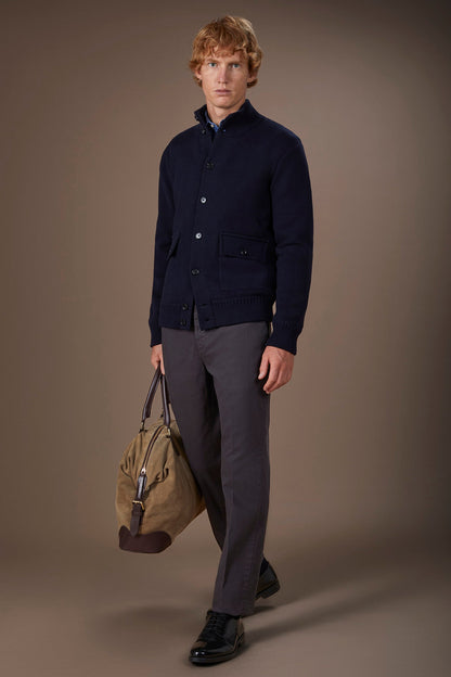 Men's regular fit 100% cotton Milano Point knit jacket