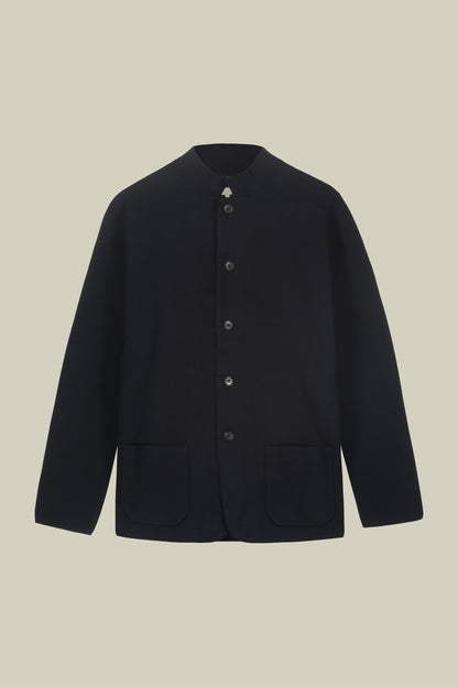 Men's Milano Point knit jacket with Korean collar in 100% cotton regular fit