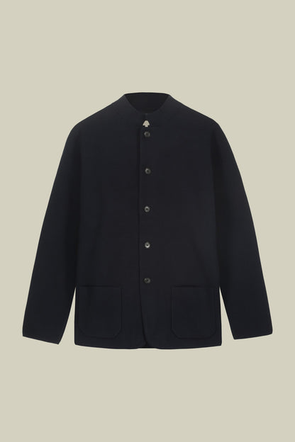 Men's Milano Point knit jacket with Korean collar in 100% cotton regular fit