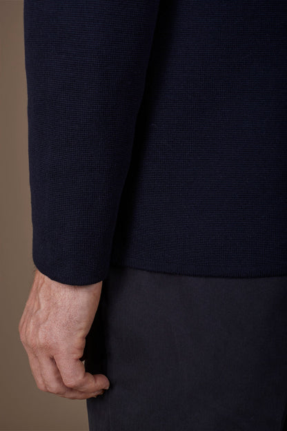 Men's Milano Point knit jacket with Korean collar in 100% cotton regular fit