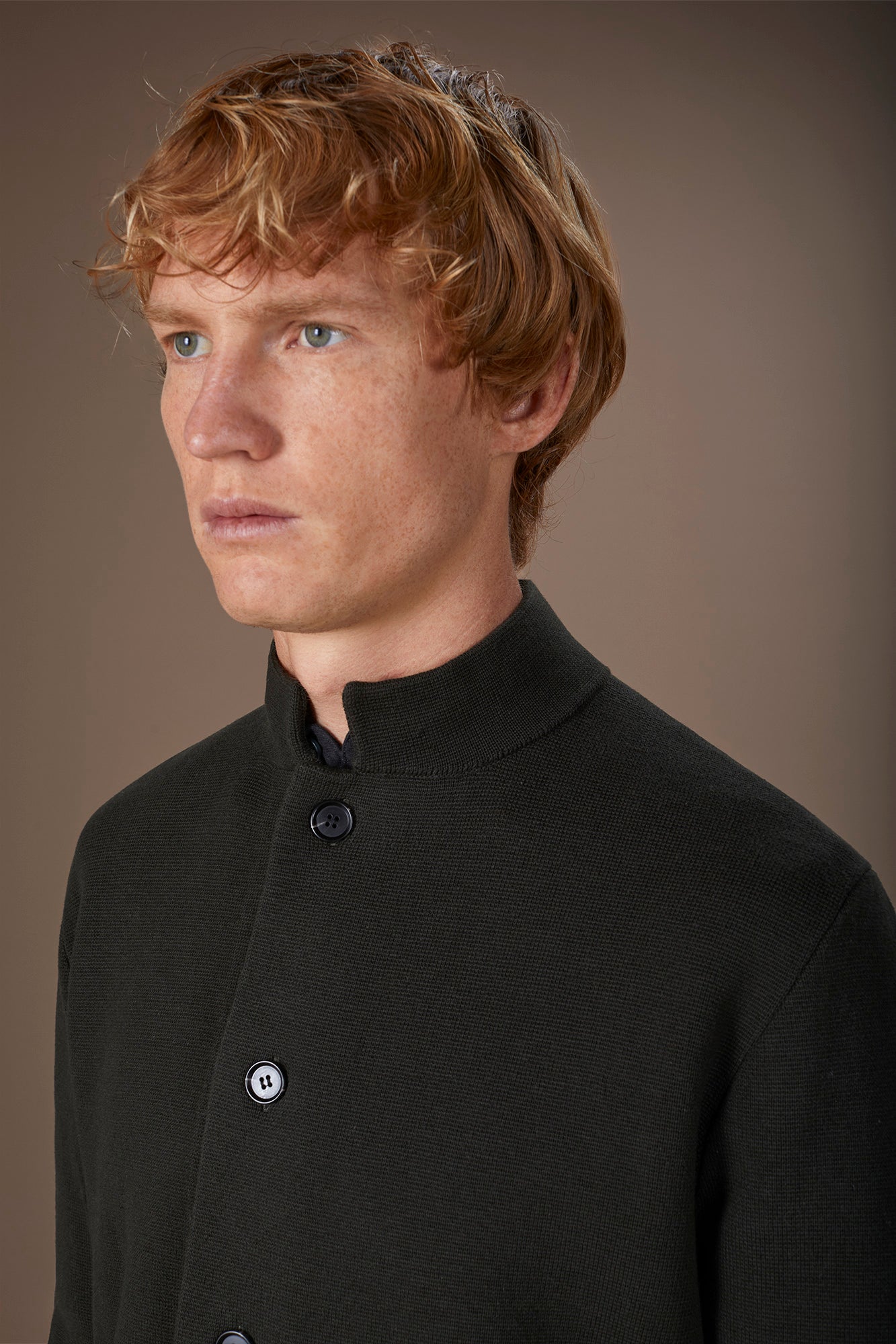 Men's Milano Point knit jacket with Korean collar in 100% cotton regular fit