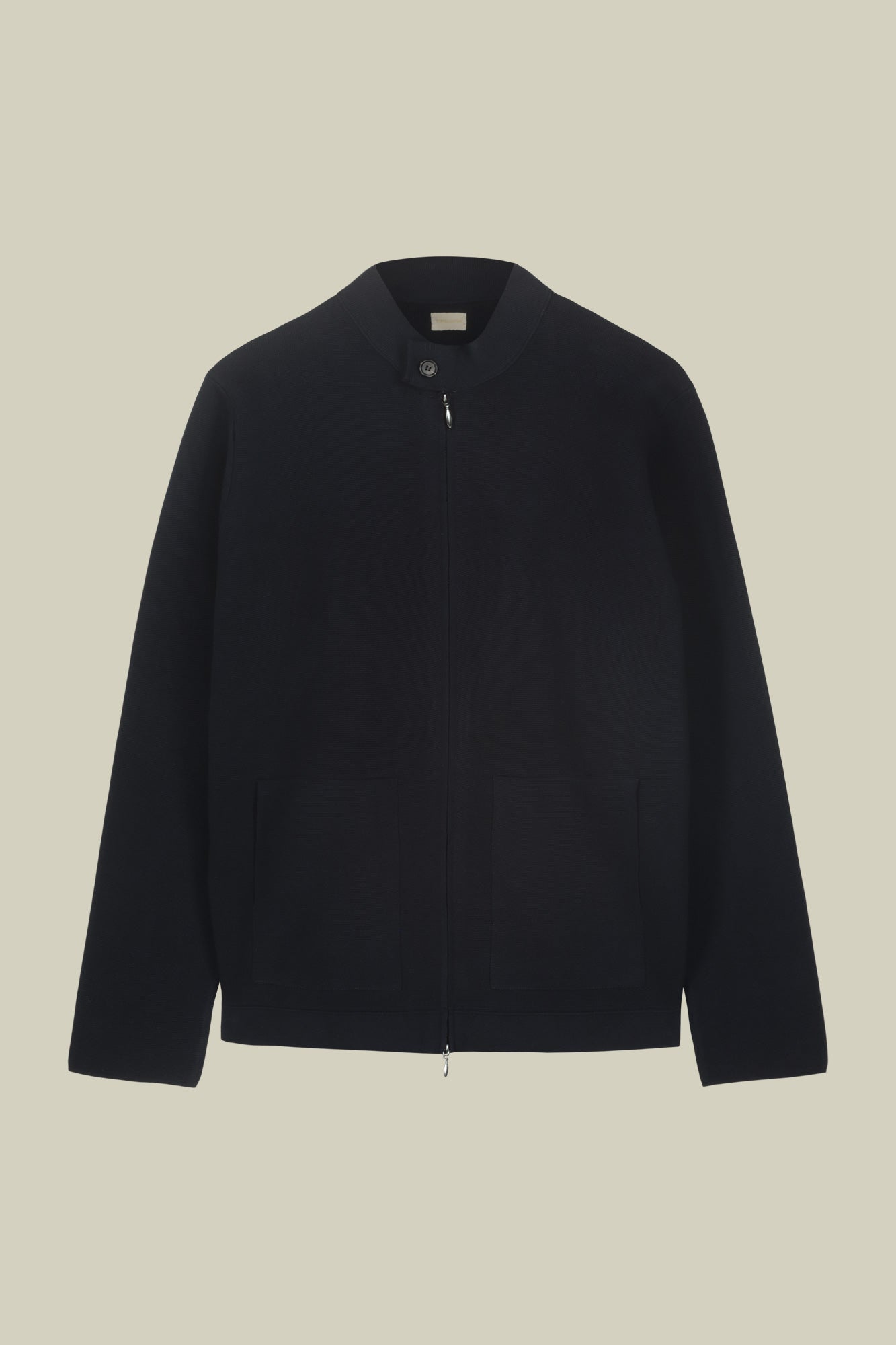 Men's biker jacket in 100% cotton Milano Point knit regular fit