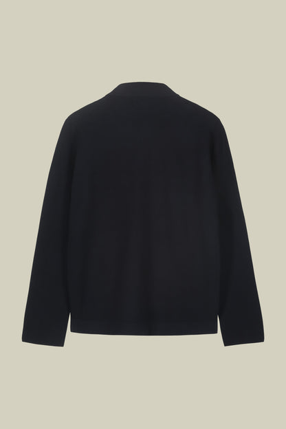 Men's biker jacket in 100% cotton Milano Point knit regular fit