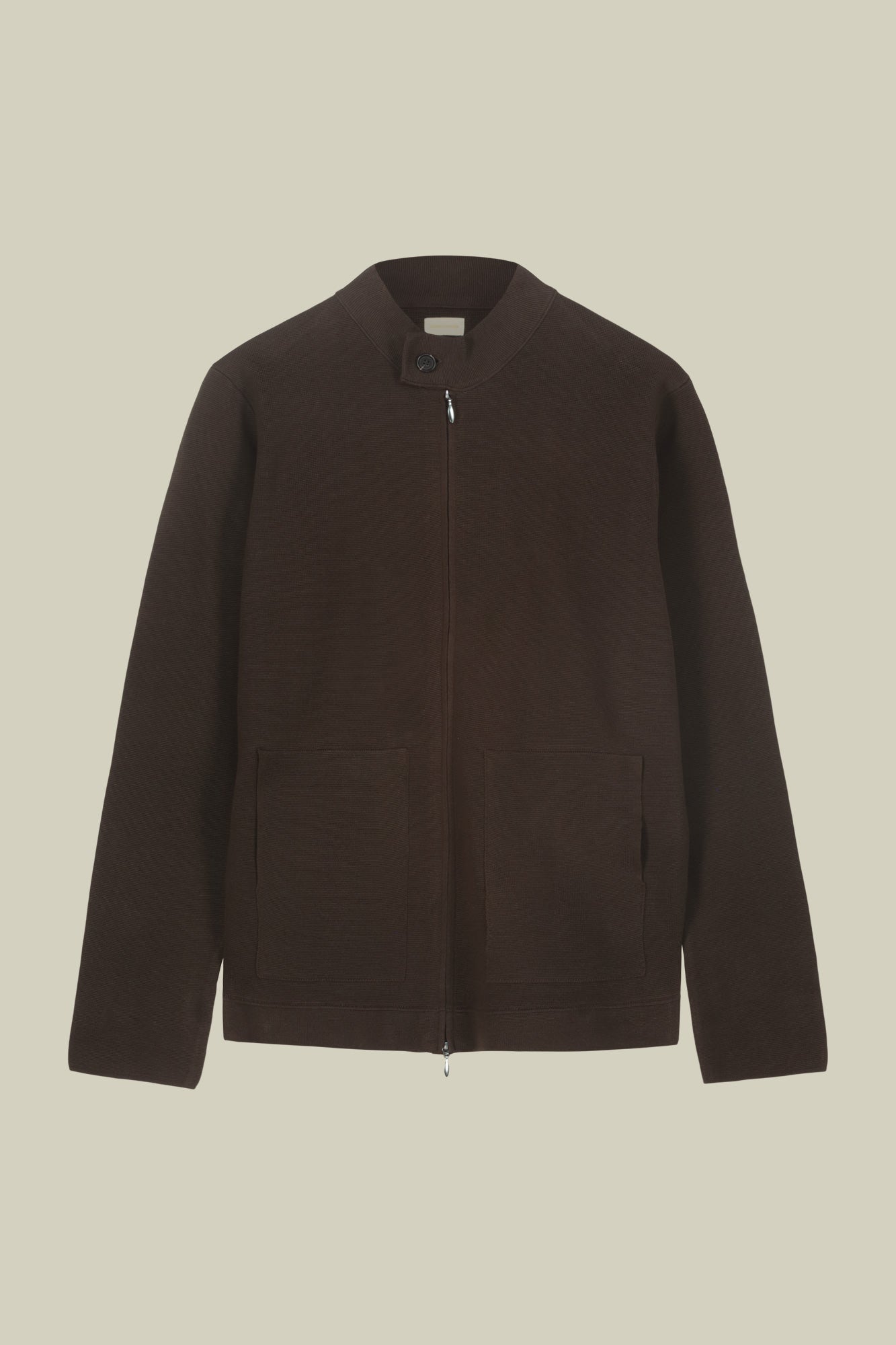 Men's biker jacket in 100% cotton Milano Point knit regular fit