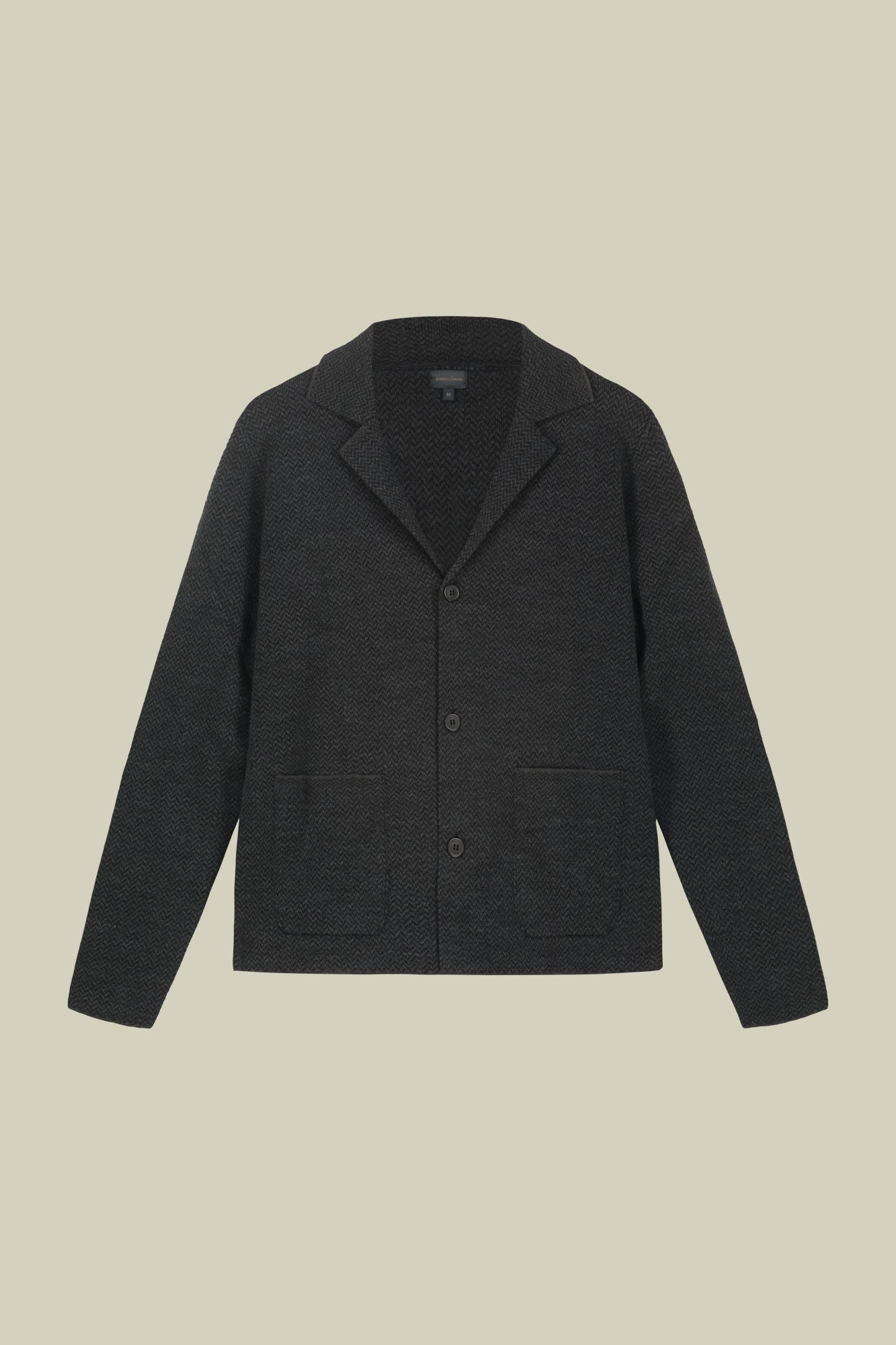 Men's cardigan in wool blend jacquard knit regular fit