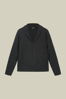 Men's cardigan in wool blend jacquard knit regular fit