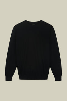 Men's regular fit crew neck jumper in 100% extra fine merino wool