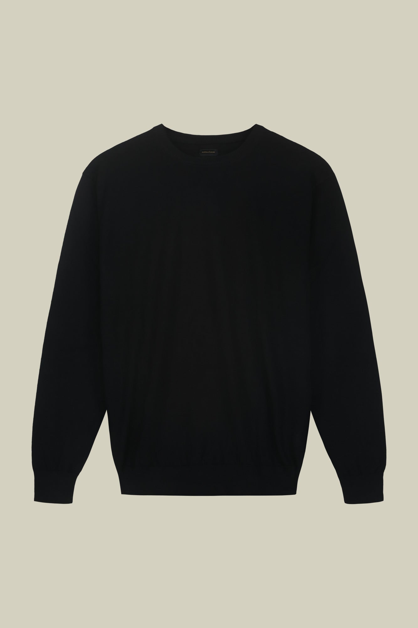 Men's regular fit crew neck jumper in 100% extra fine merino wool