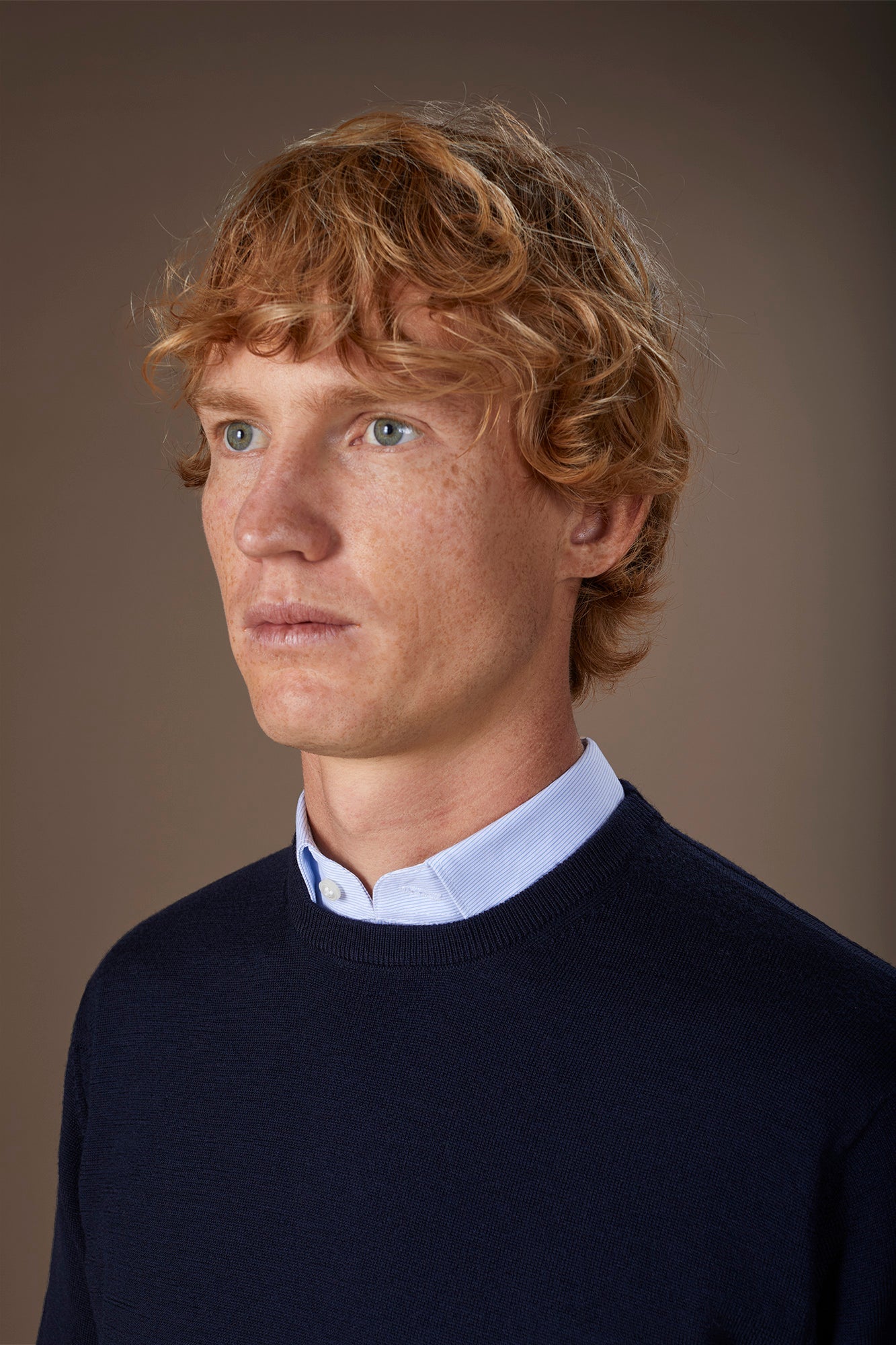 Men's regular fit crew neck jumper in 100% extra fine merino wool