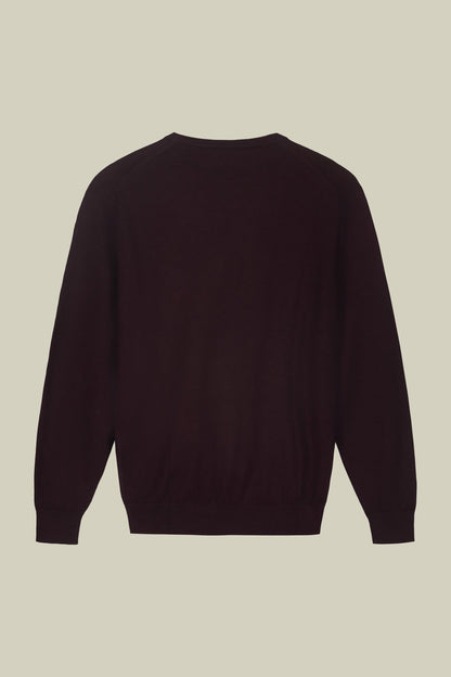 Men's regular fit crew neck jumper in 100% extra fine merino wool