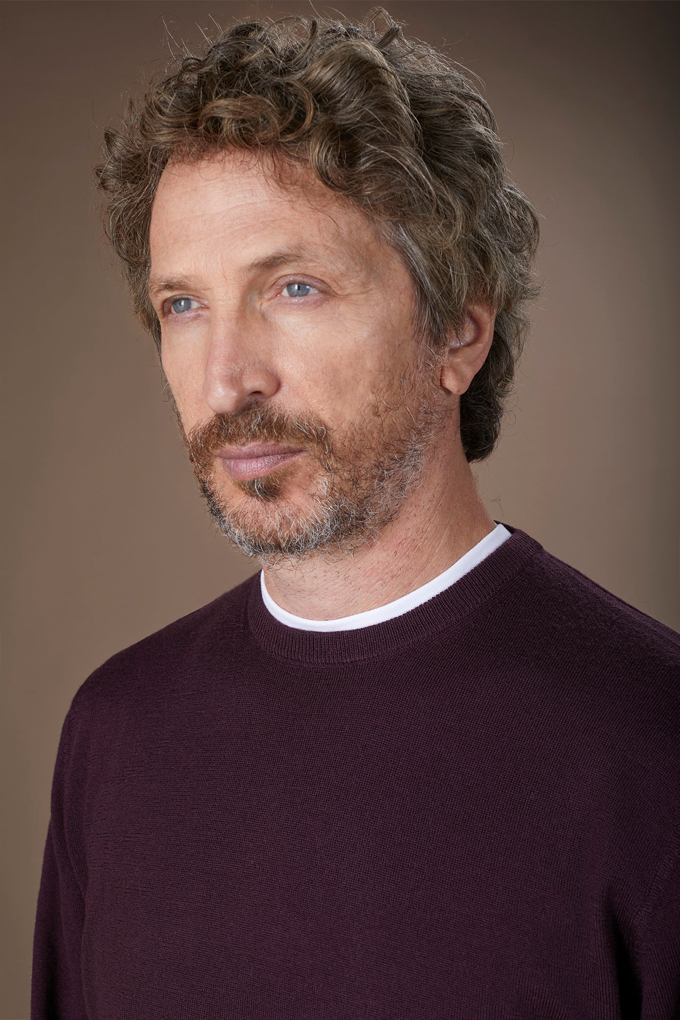 Men's regular fit crew neck jumper in 100% extra fine merino wool