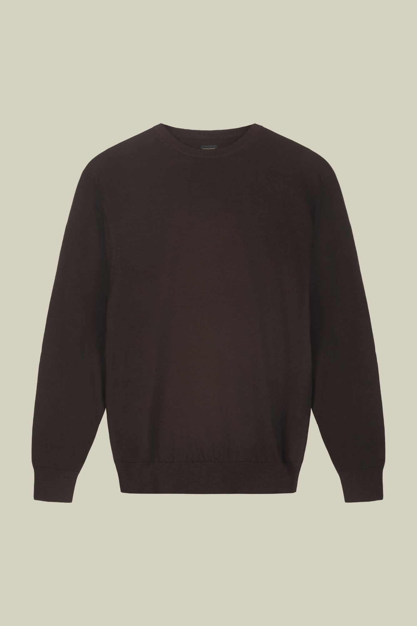 Men's regular fit crew neck jumper in 100% extra fine merino wool