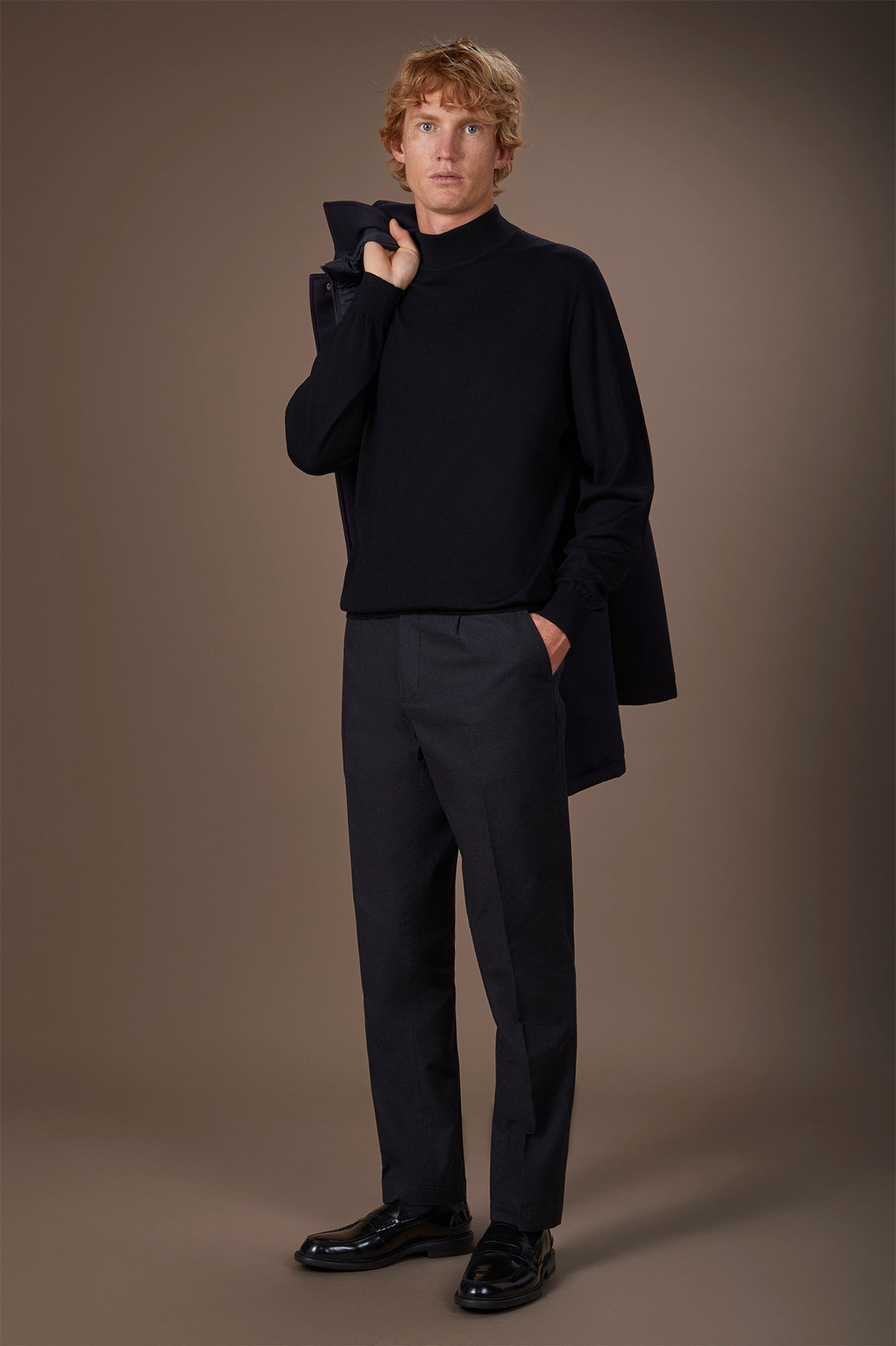 Men's 100% merino wool turtleneck jumper regular fit