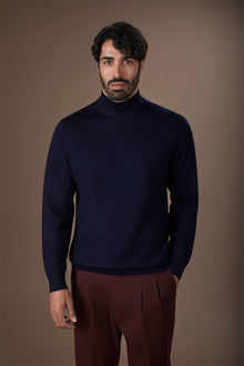 Men's 100% merino wool turtleneck jumper regular fit