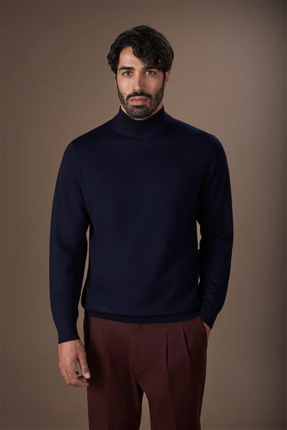 Men's 100% merino wool turtleneck jumper regular fit