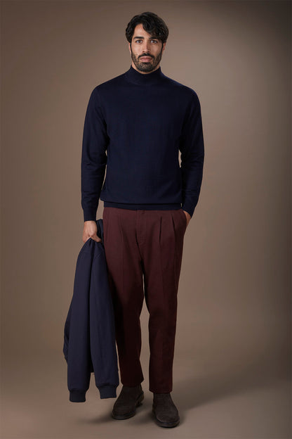 Men's 100% merino wool turtleneck jumper regular fit