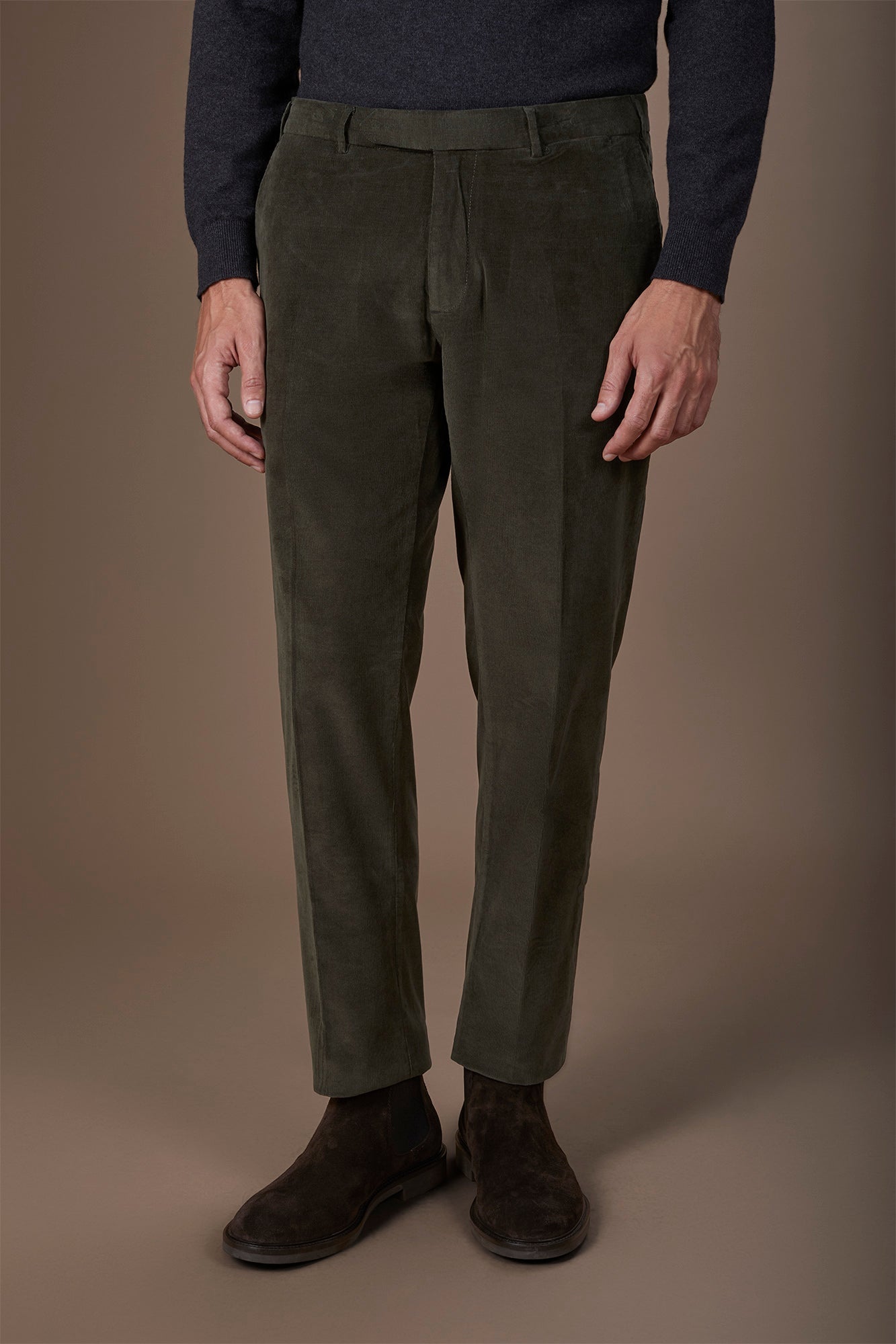 Men's classic trousers in 1000-line velvet regular fit