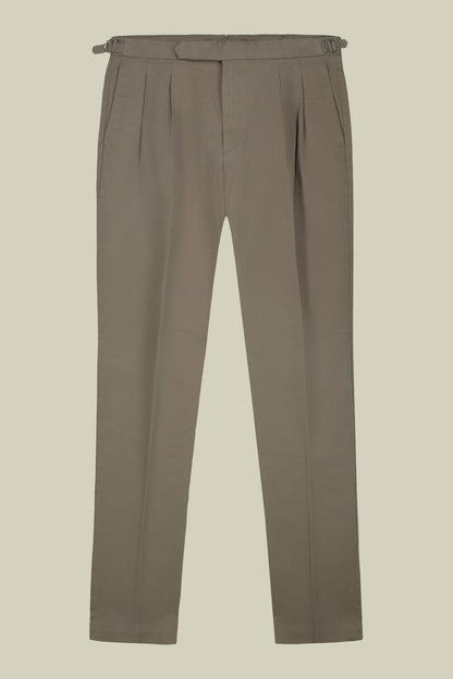 Men's heavy canvas trousers with double pinces and comfort fit