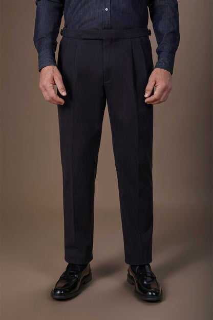 Men's heavy canvas trousers with double pinces and comfort fit