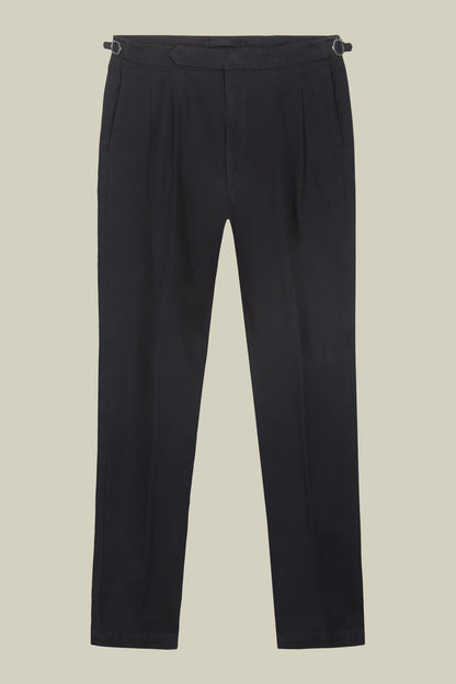 Men's heavy canvas trousers with double pinces and comfort fit