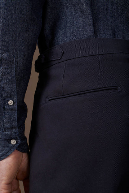 Men's heavy canvas trousers with double pinces and comfort fit