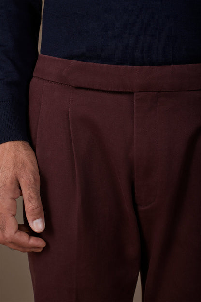 Men's heavy canvas trousers with double pinces and comfort fit