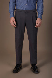 Men's heavy canvas trousers with double pinces and comfort fit