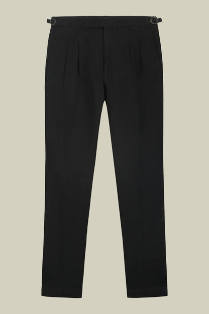 Men's heavy canvas trousers with double pinces and comfort fit
