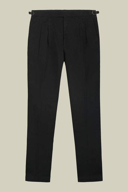 Men's heavy canvas trousers with double pinces and comfort fit