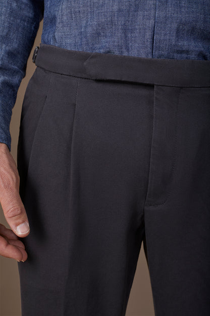 Men's heavy canvas trousers with double pinces and comfort fit