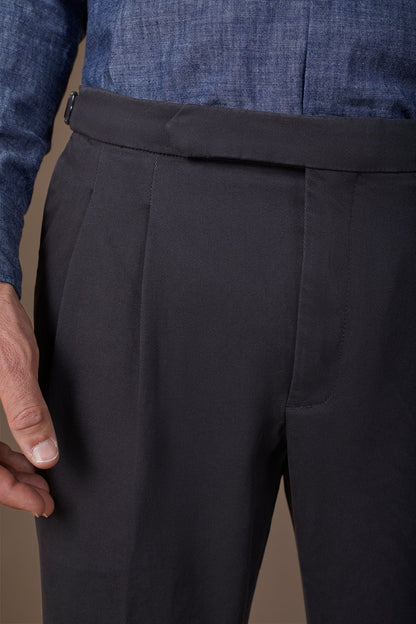 Men's heavy canvas trousers with double pinces and comfort fit