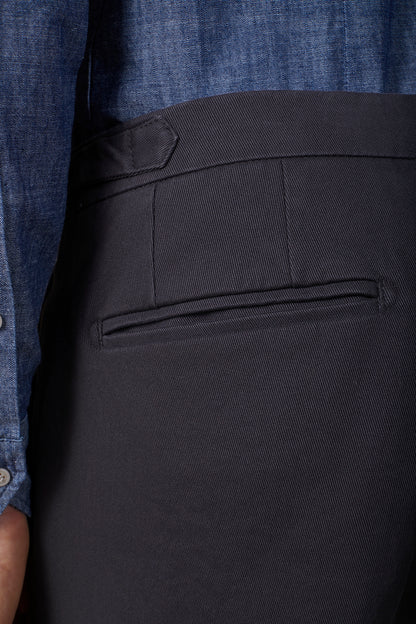 Men's heavy canvas trousers with double pinces and comfort fit
