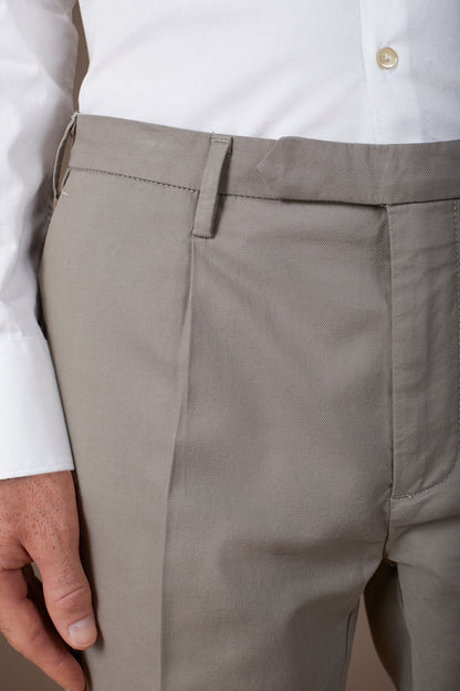 Classic regular fit twill trousers for men