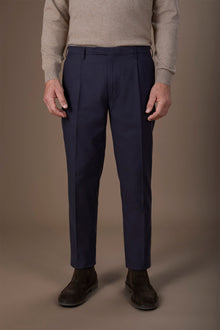 Classic regular fit twill trousers for men
