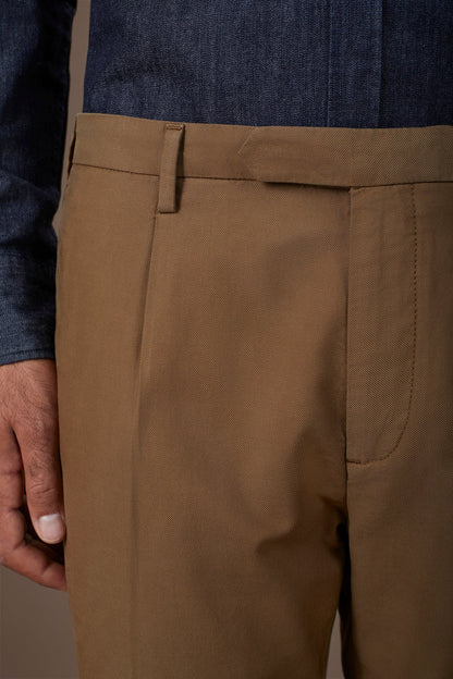 Classic regular fit twill trousers for men
