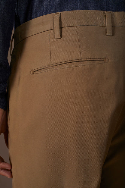 Classic regular fit twill trousers for men