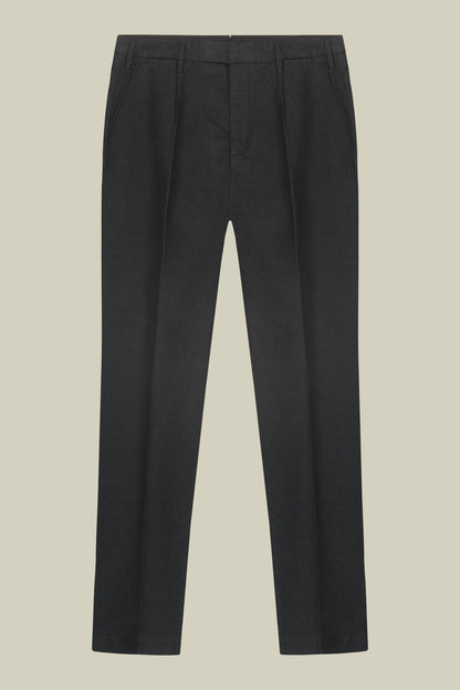 Classic regular fit men's trousers in melange twill