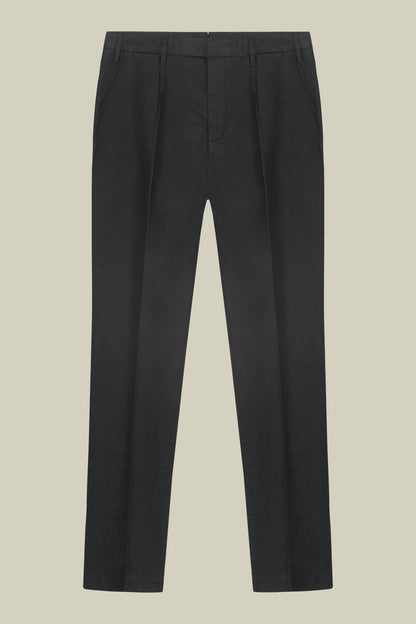 Classic regular fit men's trousers in melange twill