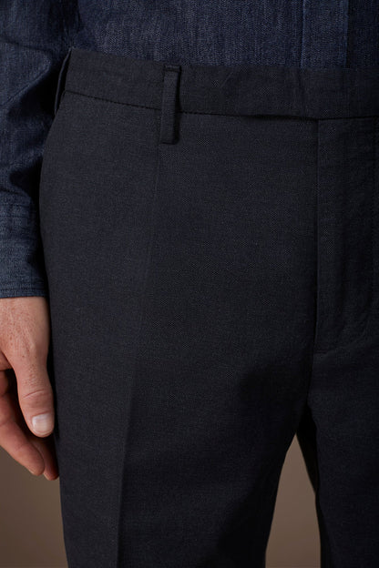 Classic regular fit men's trousers in melange twill