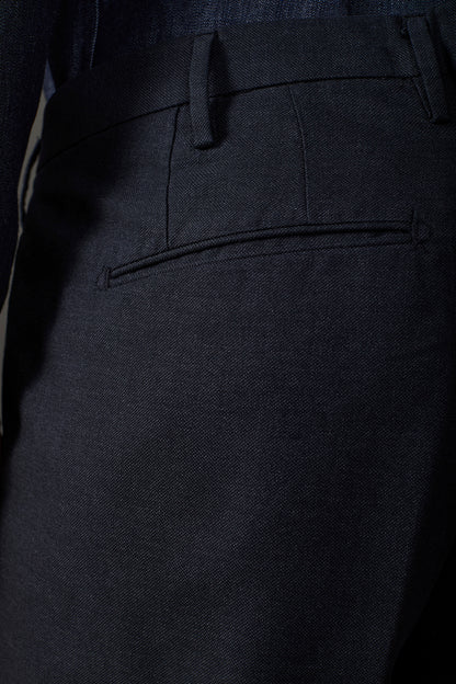 Classic regular fit men's trousers in melange twill