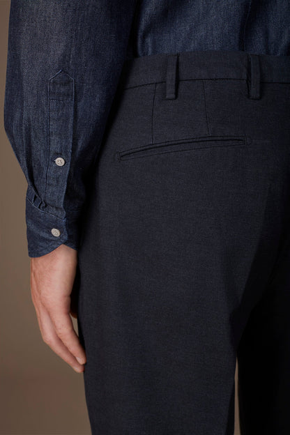 Classic regular fit men's trousers in melange twill
