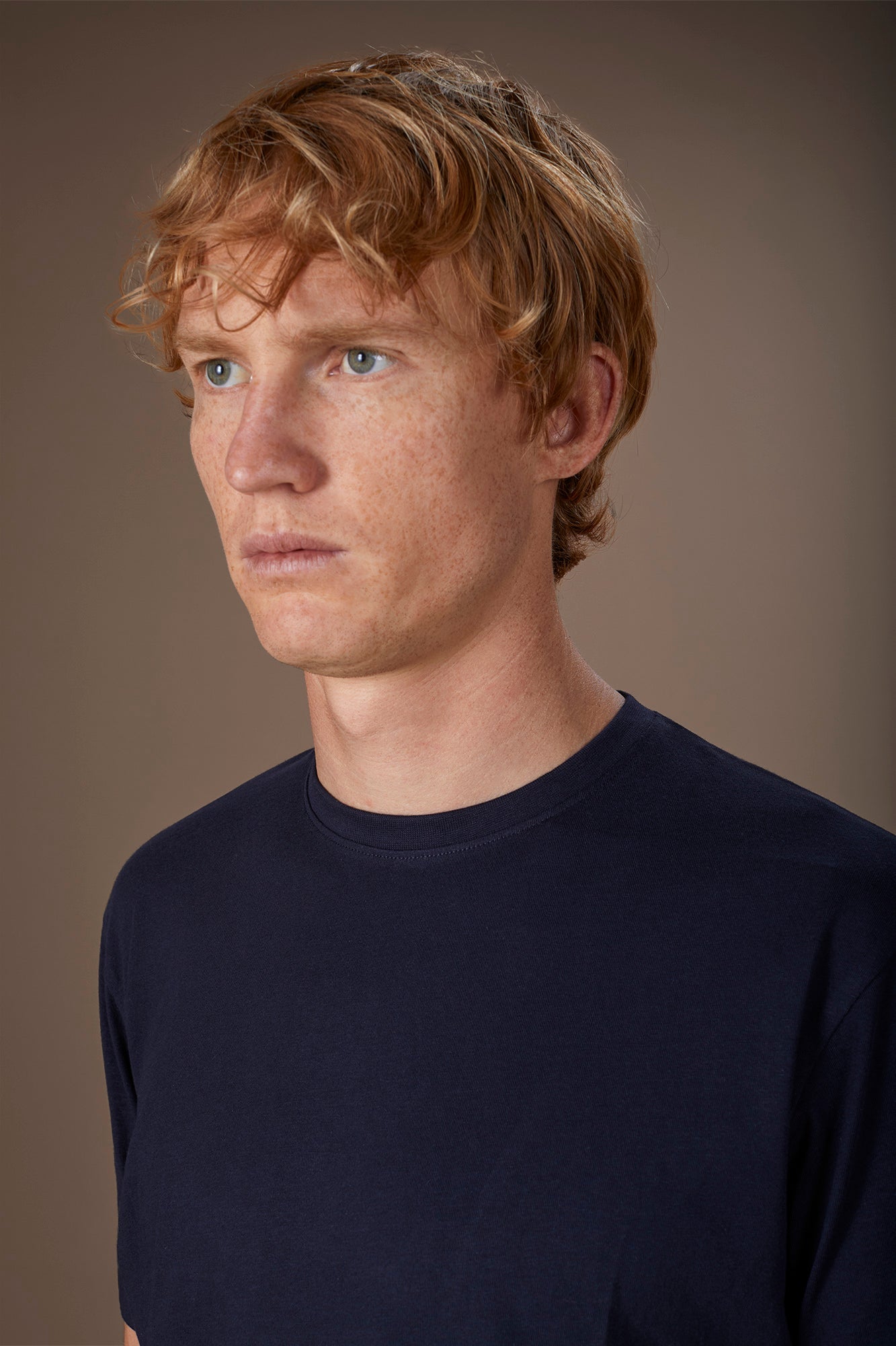 Men's round neck T-shirt in 100% cotton regular fit