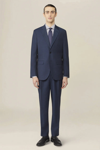 Men's single-breasted regular fit pheasant eye fabric suit