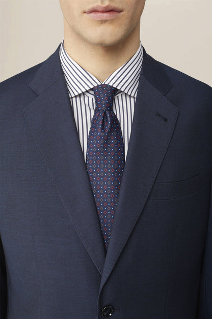 Men's single-breasted regular fit pheasant eye fabric suit