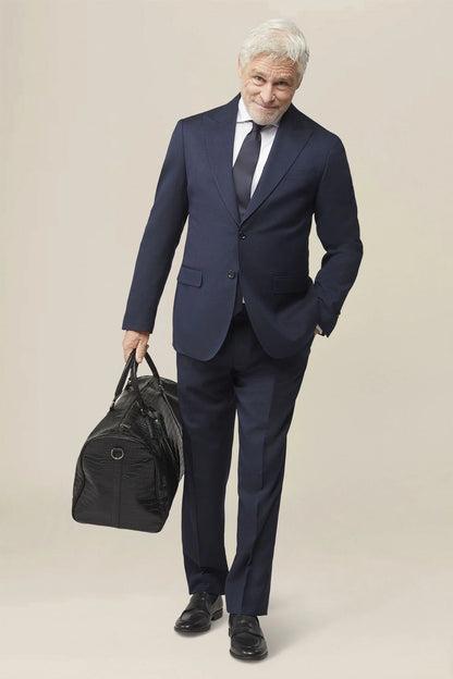 Men's single-breasted suit in grisaille fabric, regular fit