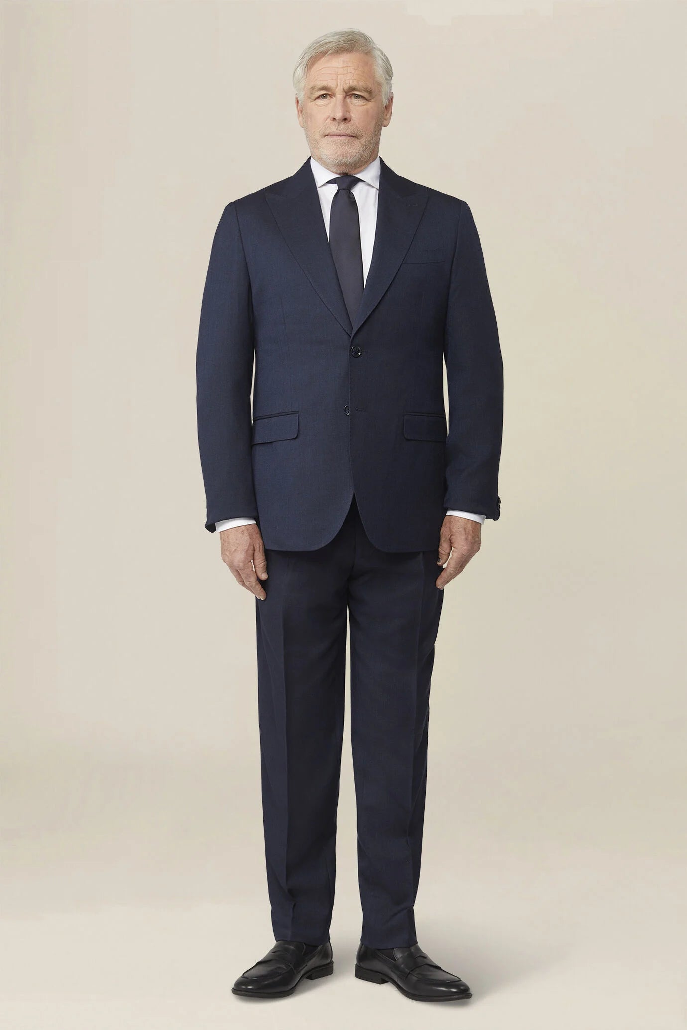 Men's single-breasted suit in grisaille fabric, regular fit