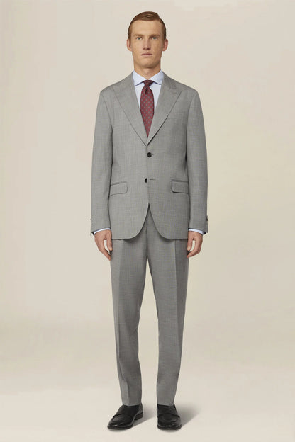 Men's single-breasted suit in grisaille fabric, regular fit