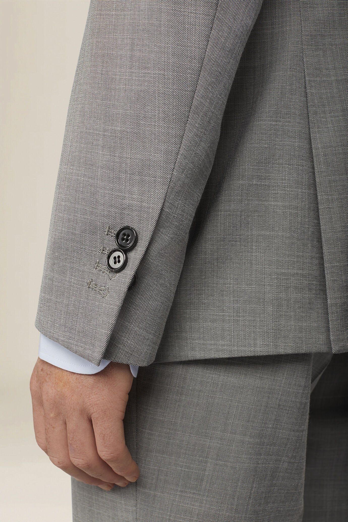 Men's single-breasted suit in grisaille fabric, regular fit